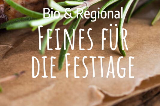 Ein Weihnachtsbraten mit eingeblendetem Text