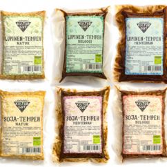 Sorten Sojatempeh und Lupinen-Tempeh