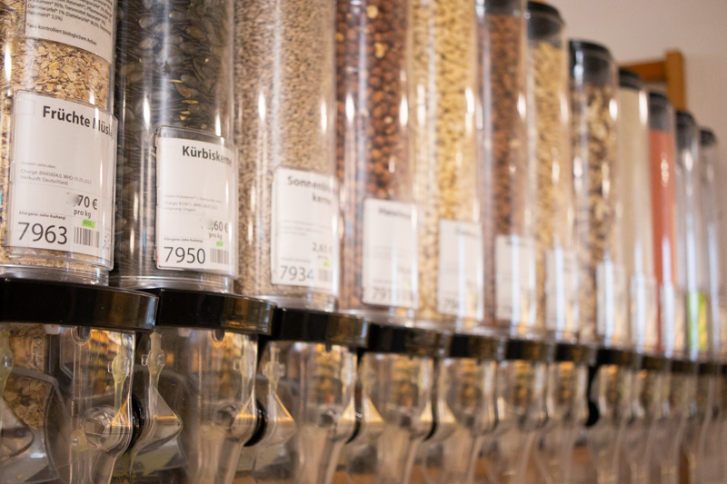 Unverpackt Sortiment im Biomarkt Dresden Neustadt